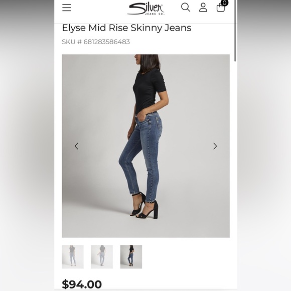 Silver Jeans Co Elyse Skinny Jeans - Picture 3 of 8